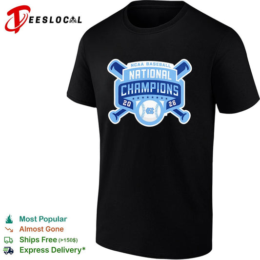 North Carolina Tar Heels national champions crossed bats NCAA baseball 2026 NC shirt