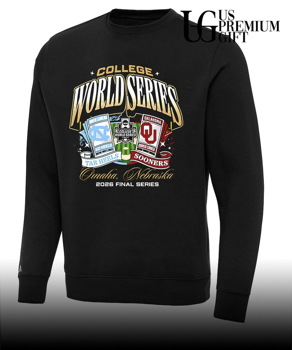 North Carolina Tar Heels vs Oklahoma Sooners College World Series Omaha 2026 ticket shirt