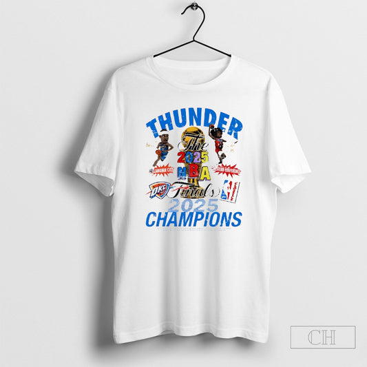 Okc Thunder Western Conference 2025 Nba Finals Champions Signatures Shirts
