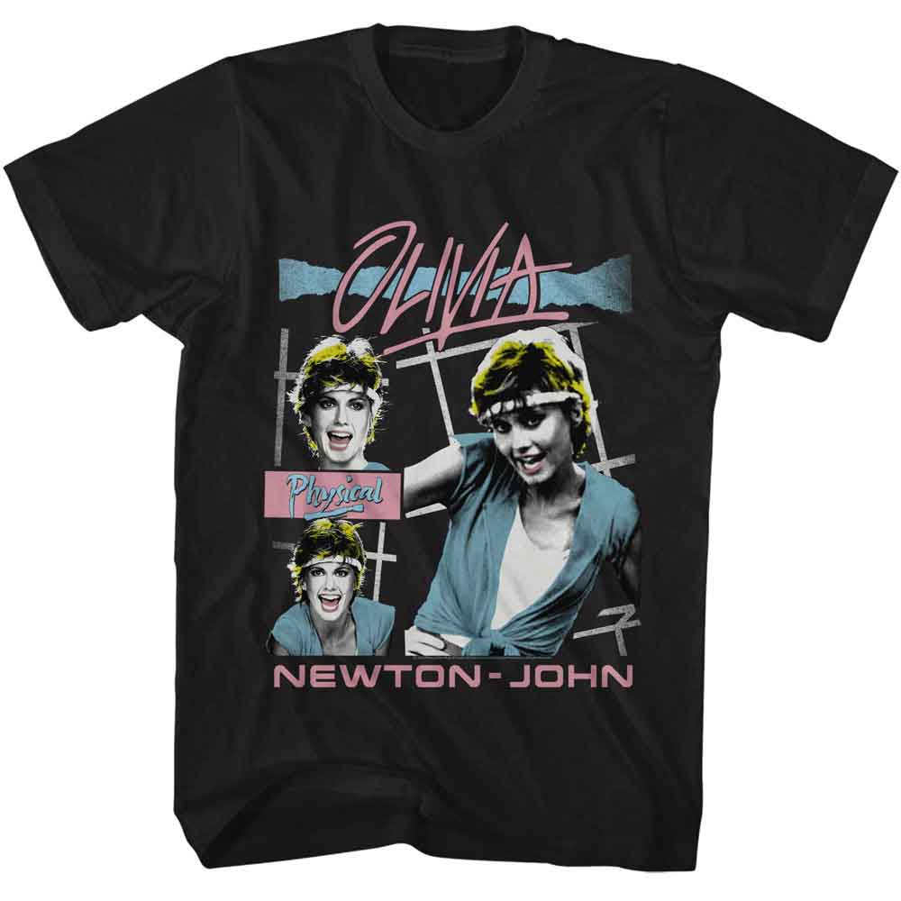 Olivia Newton John - Oln Physical - American Classics - Solid Black Adult Short Sleeve T-Shirt (Image 1)