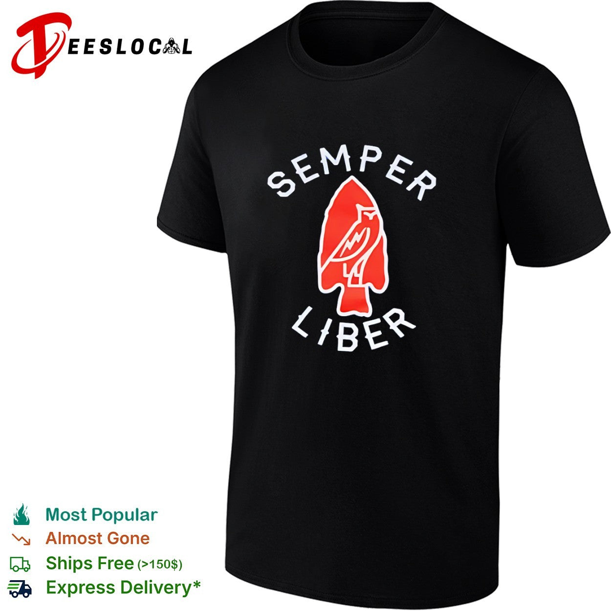 OVO Octobers Very Own Semper Liber Arrowhead Owl Logo Shirt