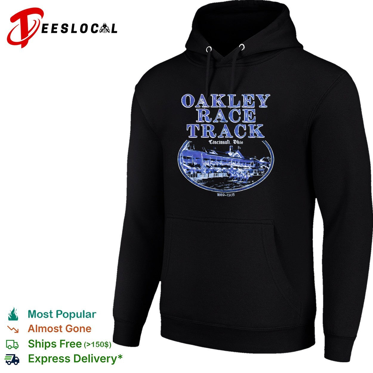 Oakley Race Track Cincinnati Ohio vintage horse racing illustration graphic shirt