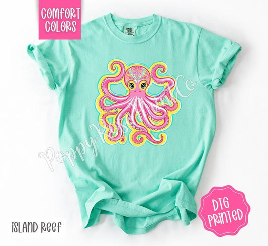 Octopus Comfort Colors Shirt, Cute Summer Tshirt, Trendy Women's Tee, Gift for Her