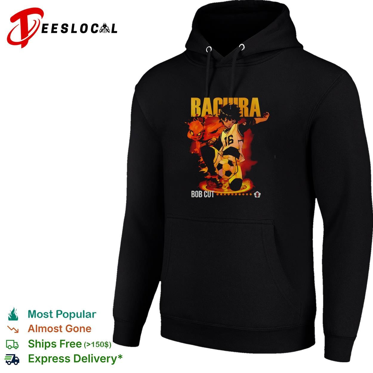 Bachira number 16 anime soccer player flame effect Bob Cut nickname graphic shirt