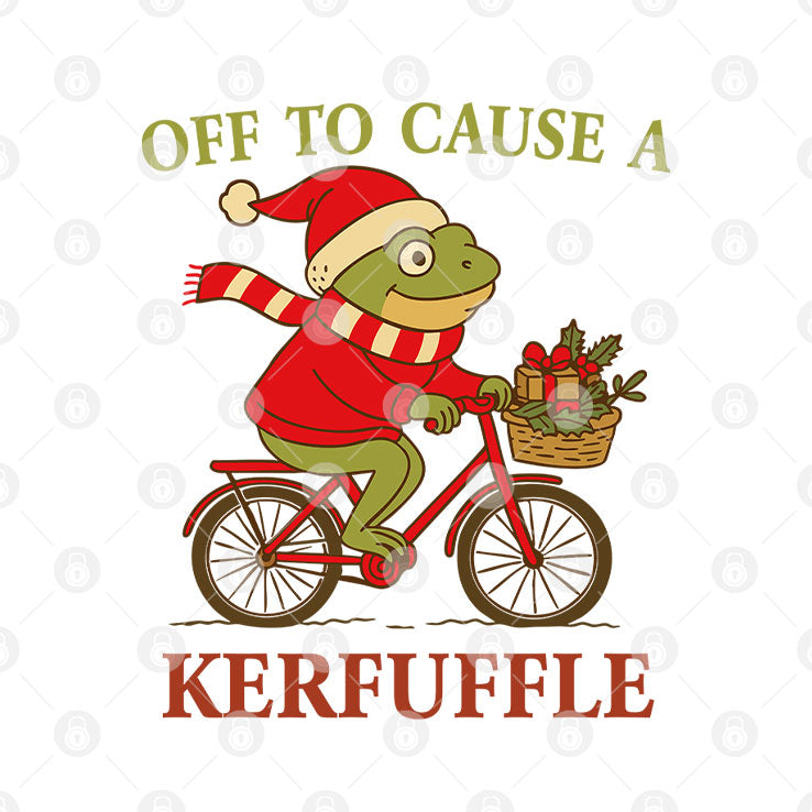 Off To Cause A Kerfuffle Frog Christmas T Shirt