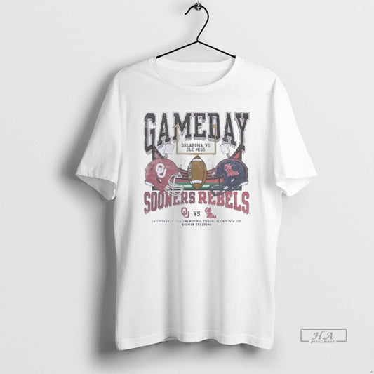 Official 2025 Ou Vs Ole Miss Gameday Football Matchup - clothing by TeeHivey.com