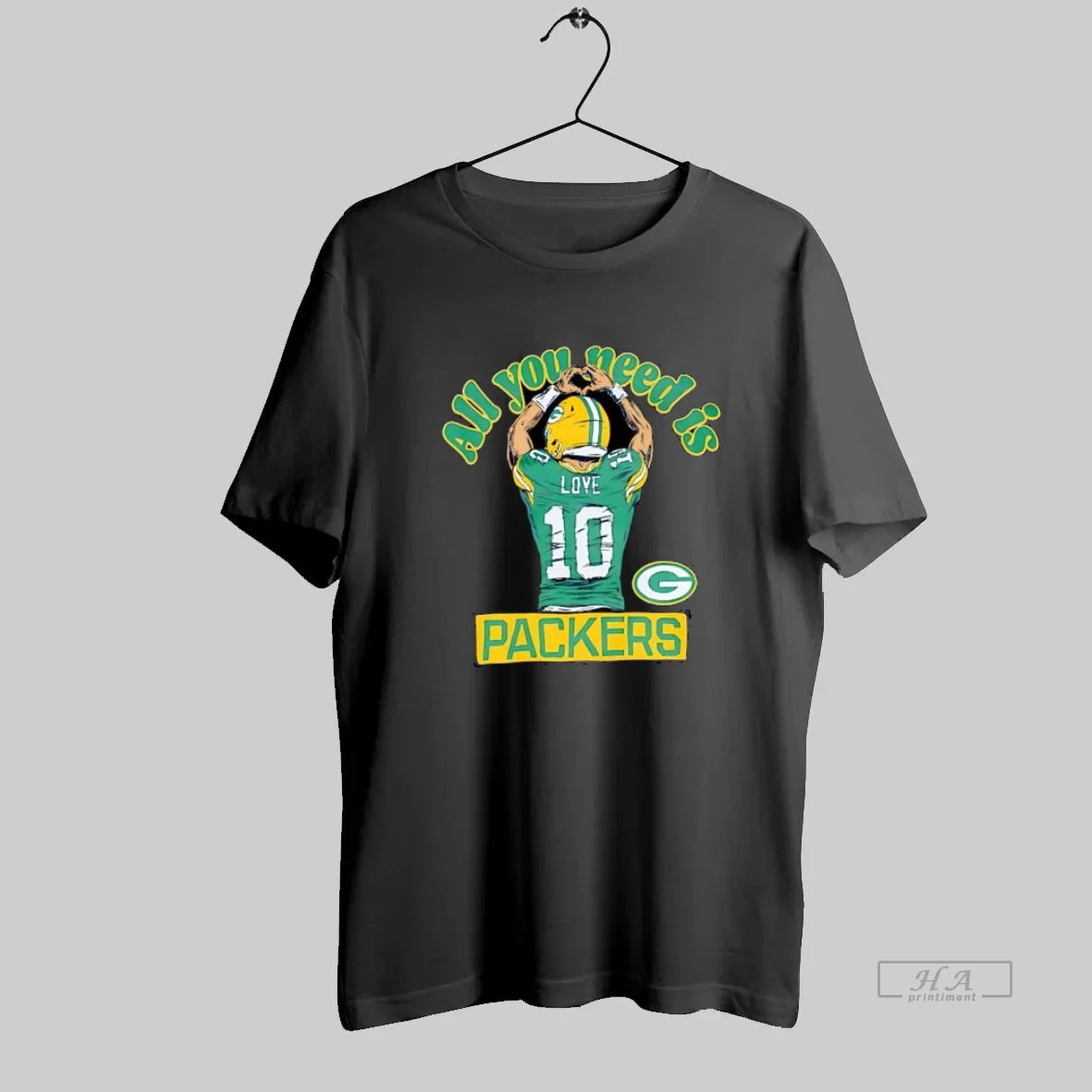 Official All You Need Is Love Packers 10 Football Player Heart Hands - clothing by TeeHivey.com