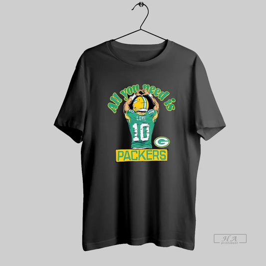 Official All You Need Is Love Packers 10 Football Player Heart Hands - clothing by TeeHivey.com