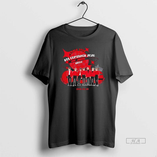 Official Bts Comeback 2026 Hello K Pop World Tour - clothing by TeeHivey.com