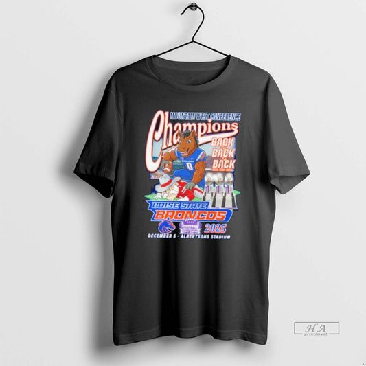 Official Boise State Broncos Mountain West Conference Championship Back 2 Back 2025 - clothing by TeeHivey.com