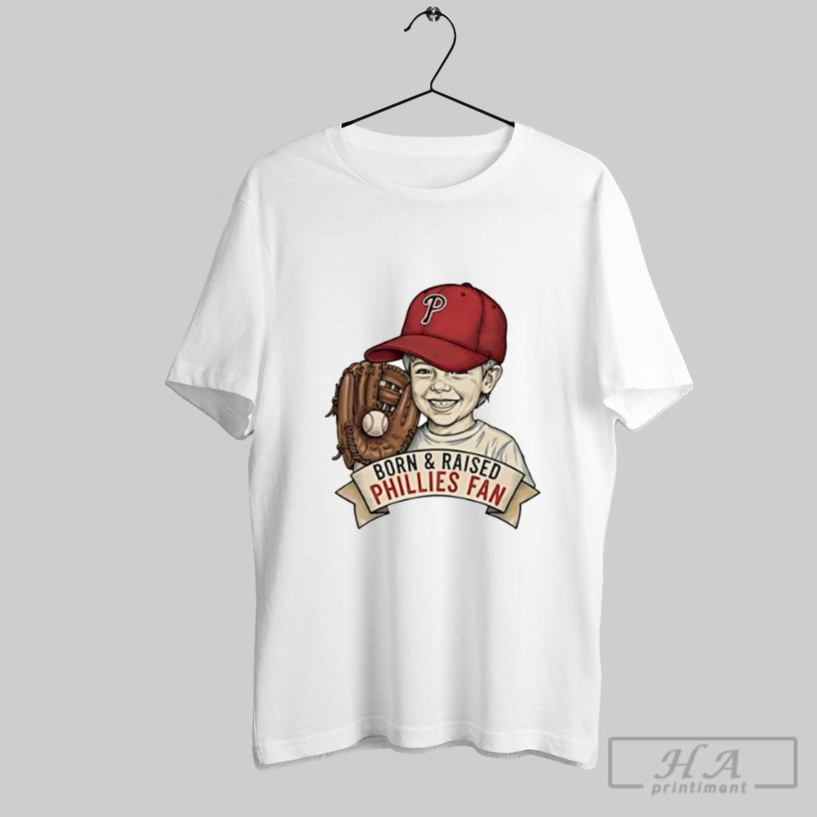 Official Born And Raised Phillies Fan Young Kid Baseball Glove Posters White - clothing by TeeHivey.com