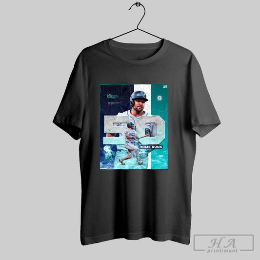 Official Cal Raleigh Seattle Mariners 50 Home Runs First Catcher In Mlb History To Hit
