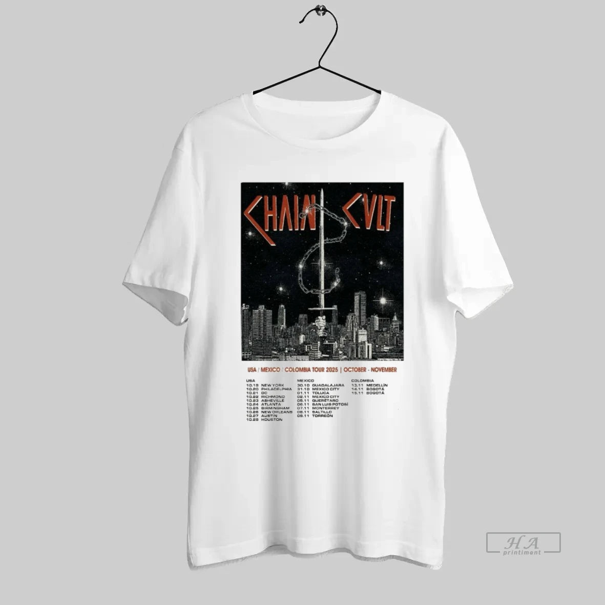 Official Chain Cult Mexico Colombia Tour Oct Nov 2025 - clothing by TeeHivey.com