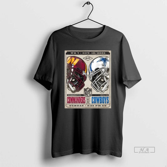 Official Commanders Vs Cowboys 2025 Gameday Matchup Week 7 - clothing by TeeHivey.com