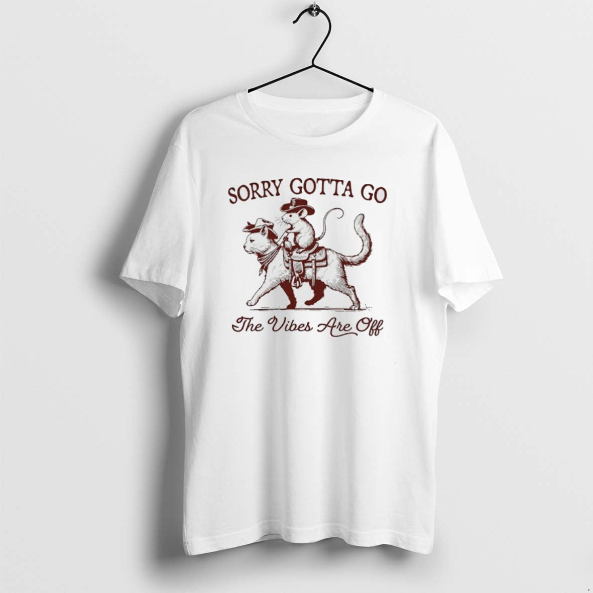 Official Cowboy Possum Riding Cat Sorry Gotta Go The Vibes Are Off - clothing by TeeHivey.com