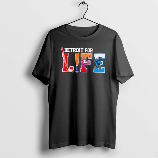 Official Detroit For Life Sports Teams Tigers Lions Red Wings Pistons - clothing by TeeHivey.com
