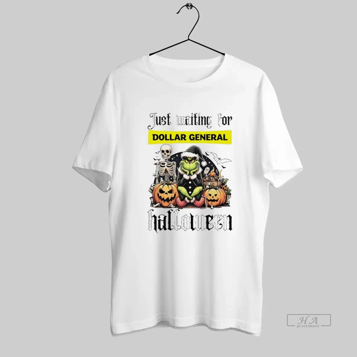 Official Dollar Generla Grinch Just Waiting For Halloween Goth Graphic - clothing by TeeHivey.com