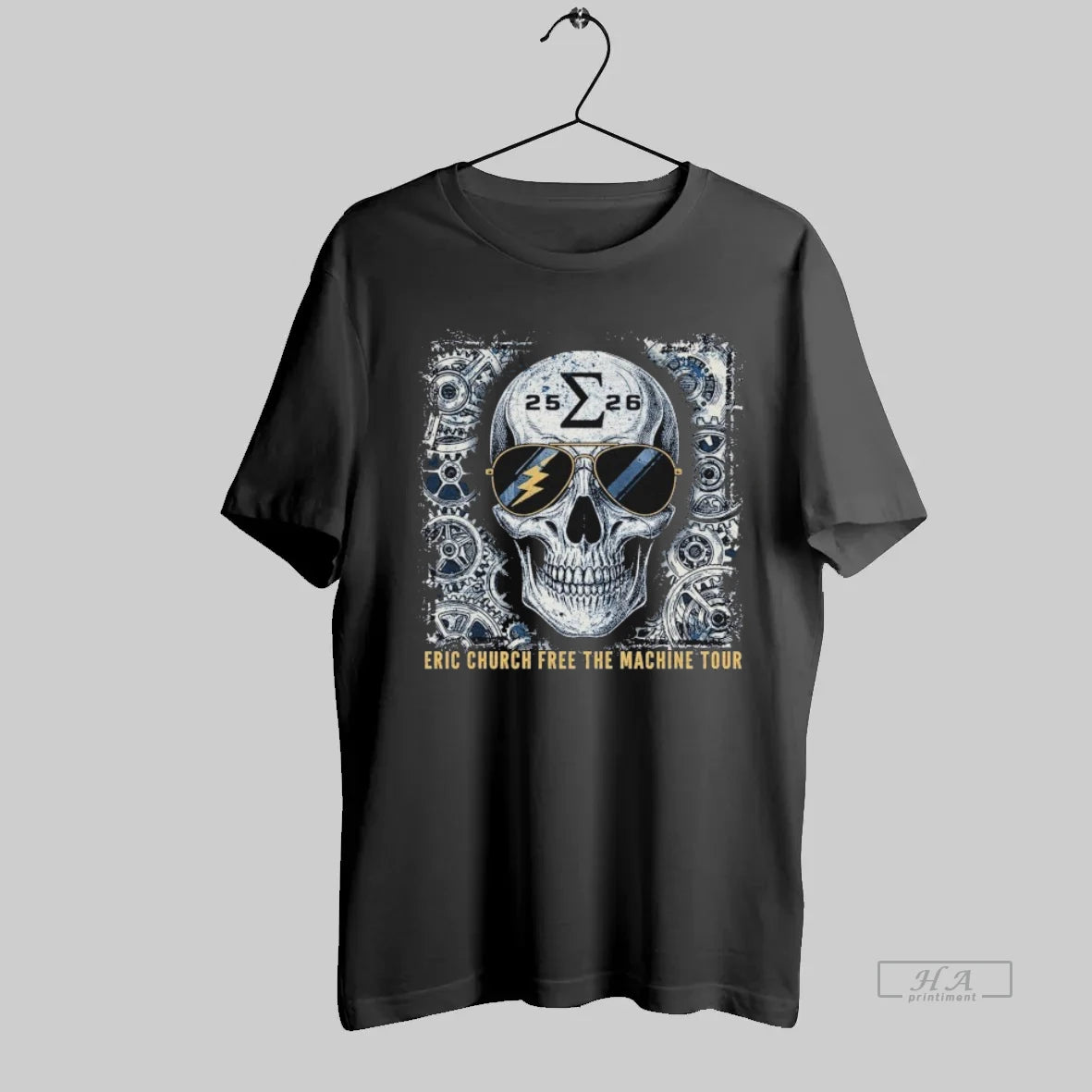 Official Eric Church Free The Machine Tour 2025 Skull - clothing by TeeHivey.com