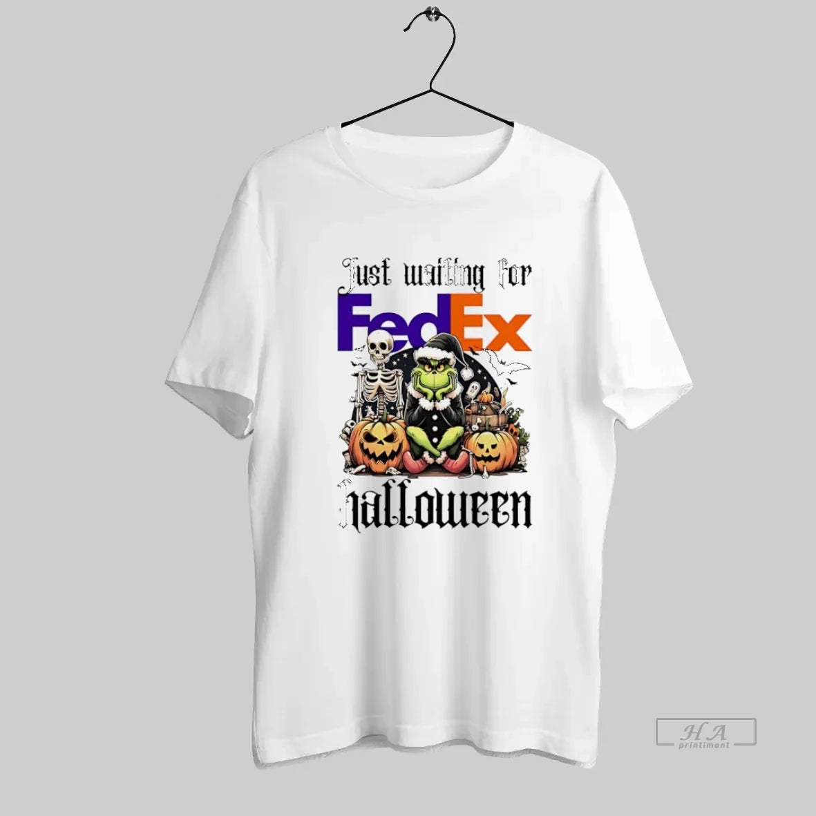 Official Fedex Grinch Just Waiting For Halloween Goth Graphic - clothing by TeeHivey.com