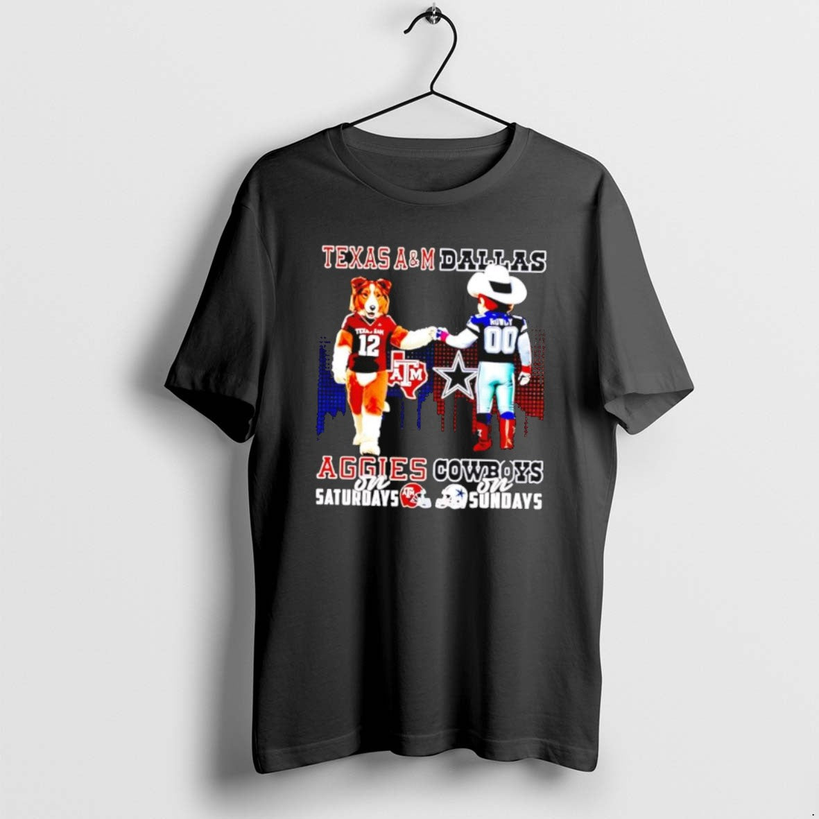 Official Funny Texas Am Aggies On Saturdays Vs Dallas Cowboys On Sundays Mascot Skyline - clothing by TeeHivey.com