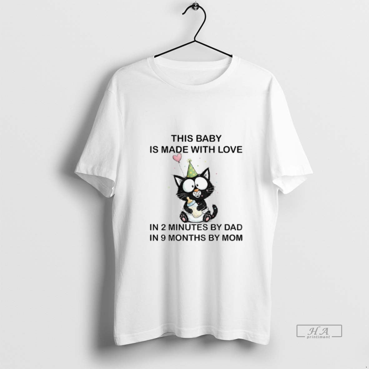 Official Funny Cat This Baby Is Made With Love In 2 Minutes By Dad In - clothing by TeeHivey.com