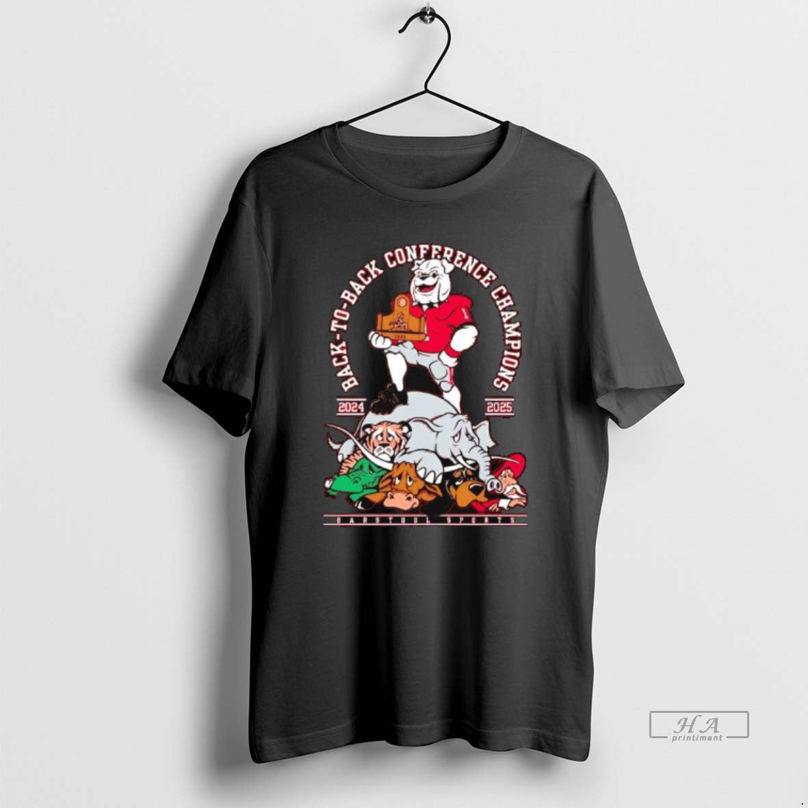 Official Georgia Bulldogs Back To Back Conference Champions 2024 2025 Mascots Graphic - clothing by TeeHivey.com