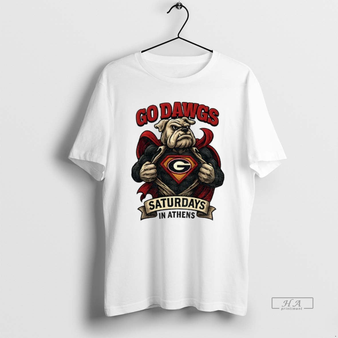 Official Georgia Bulldogs Mascot Super Bulldog Vintage Saturdays In Athens - clothing by TeeHivey.com