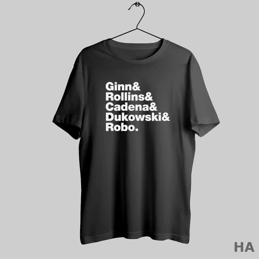 Official Ginn Rollins Cadena Dukowski Robo Band Member Names S Black - clothing by TeeHivey.com