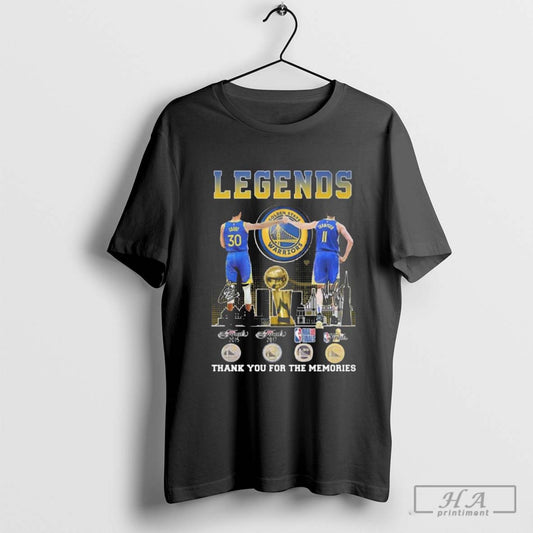 Official Golden State Warriors Stephen Curry X Klay Thompson Legends Thank You For The Memories Signatures