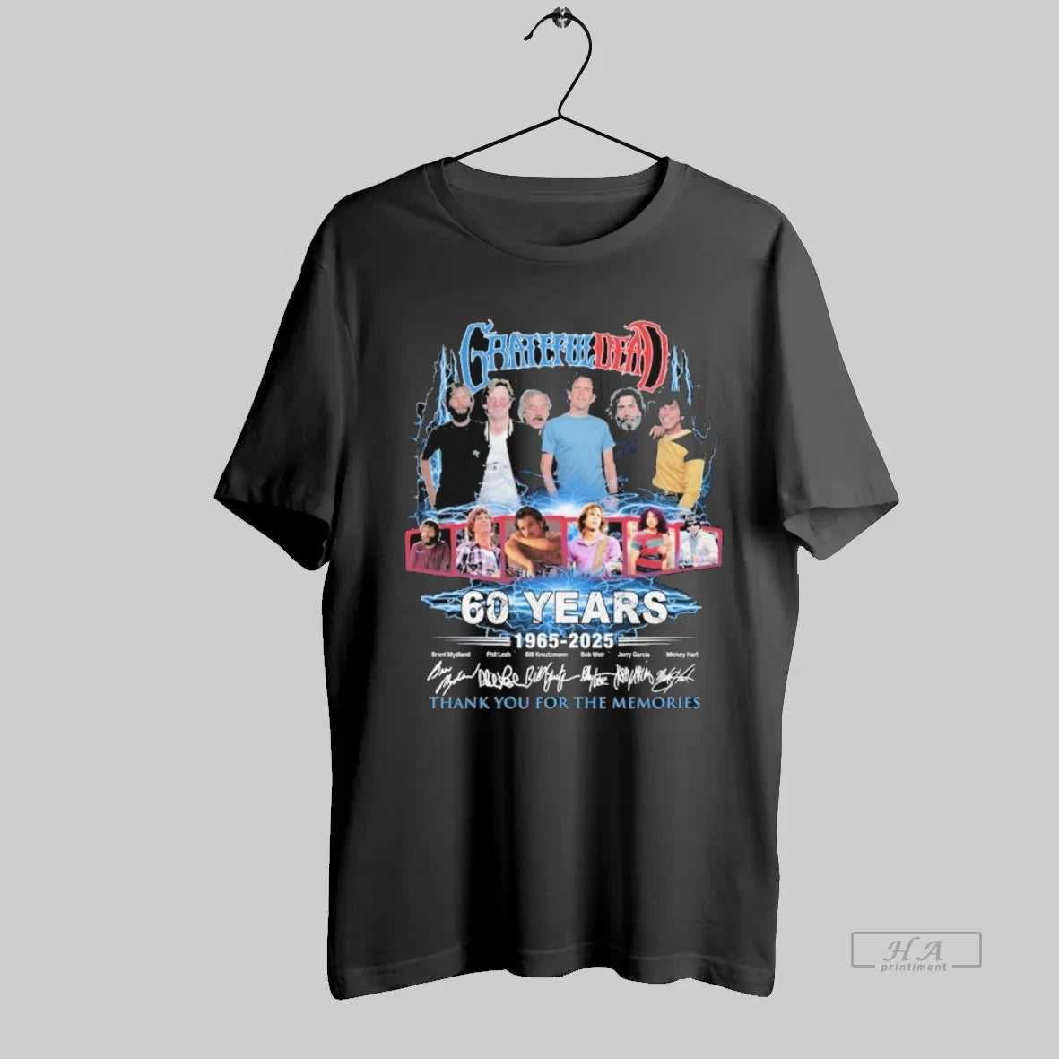 Official Grateful Dead 60 Years 1965 2025 Thank You For The Memories Signatures - clothing by TeeHivey.com
