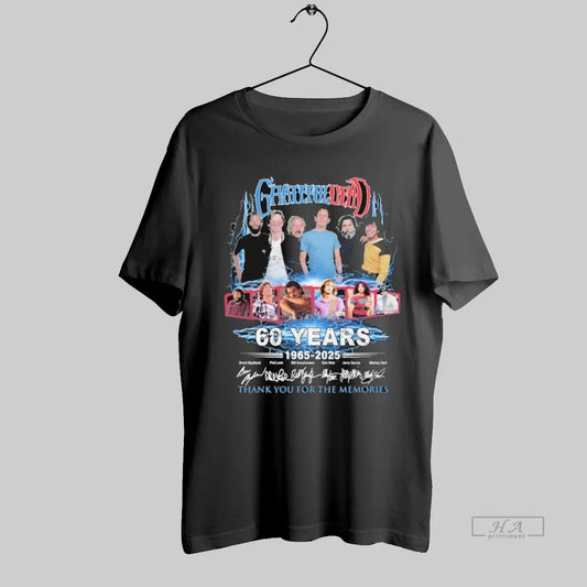 Official Grateful Dead 60 Years 1965 2025 Thank You For The Memories Signatures - clothing by TeeHivey.com
