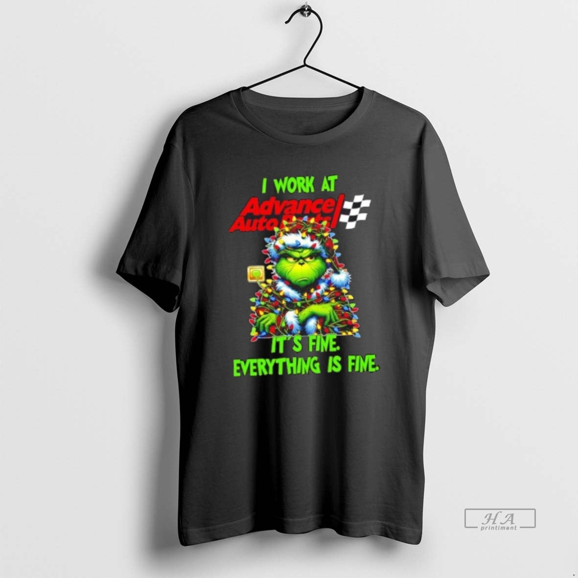 Official Grinch Christmas Tree I Work At Advance Auto Parts Its Fine Everything Is Fine - clothing by TeeHivey.com