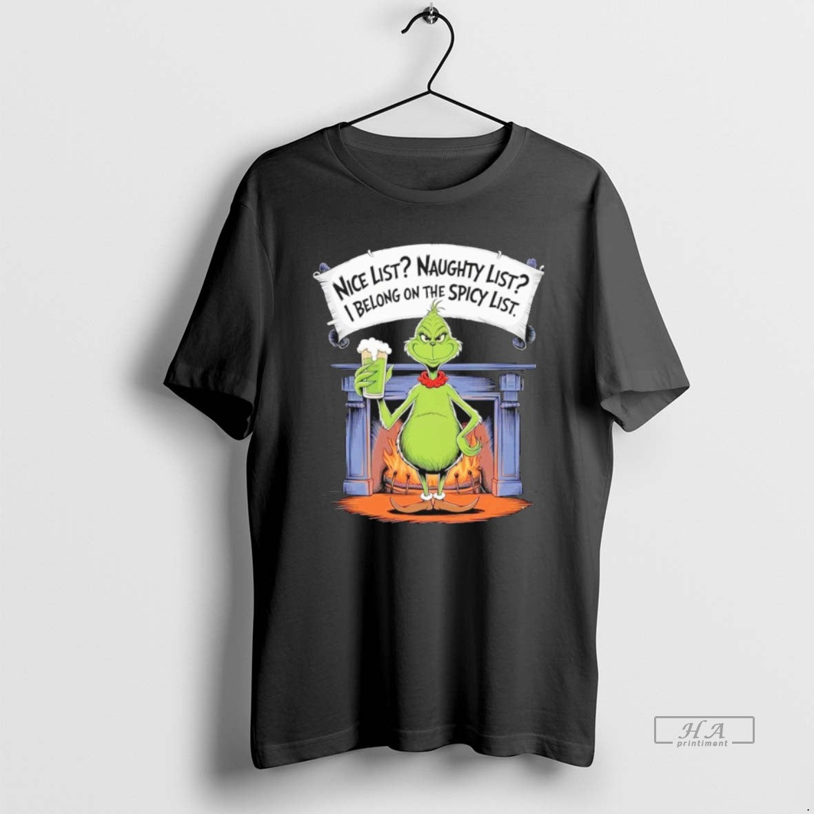 Official Grinch Nice List Naughty List I Belong On The Spicy List - clothing by TeeHivey.com
