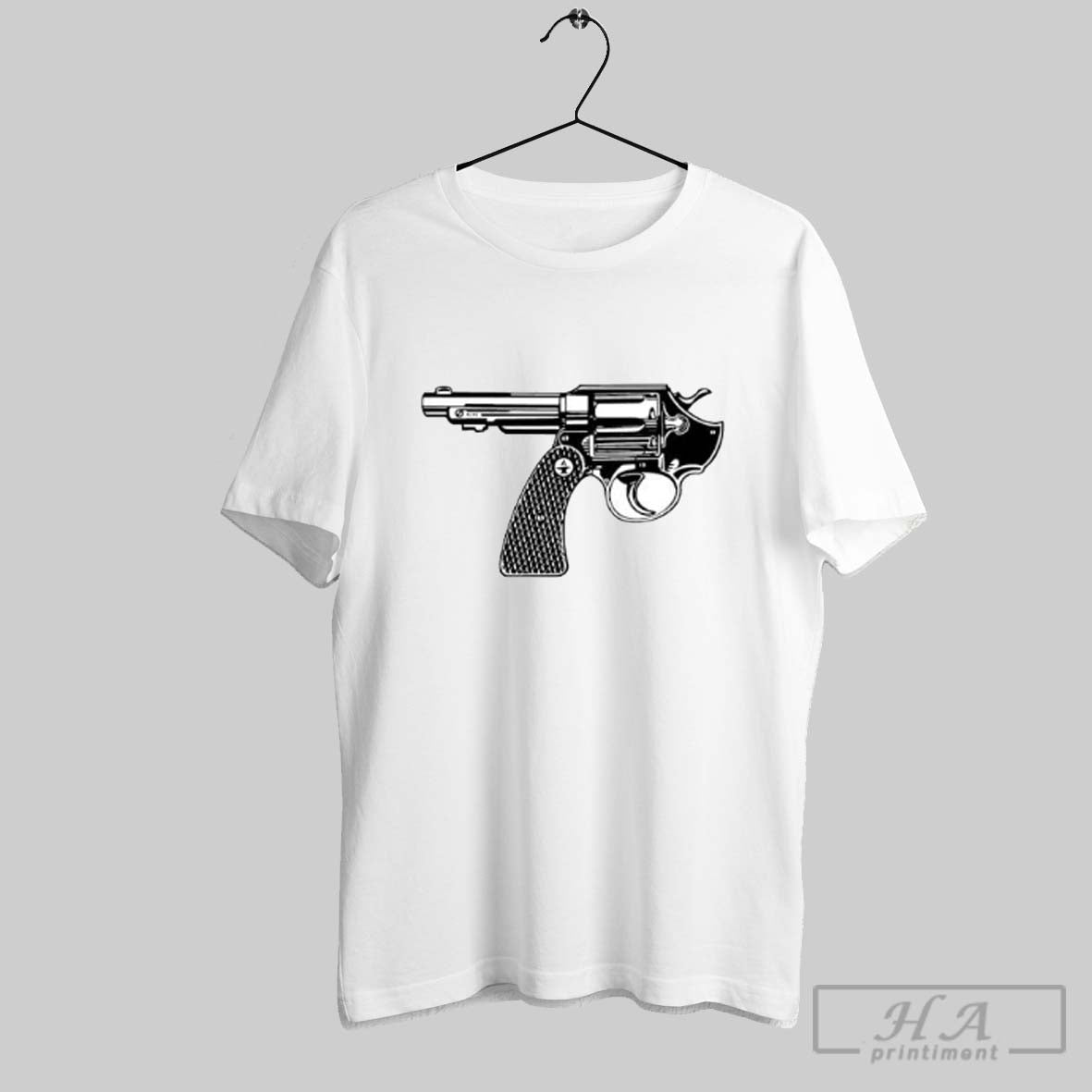 Official Handgun Black And White Revolver Gun Blueprint Posters White - clothing by TeeHivey.com