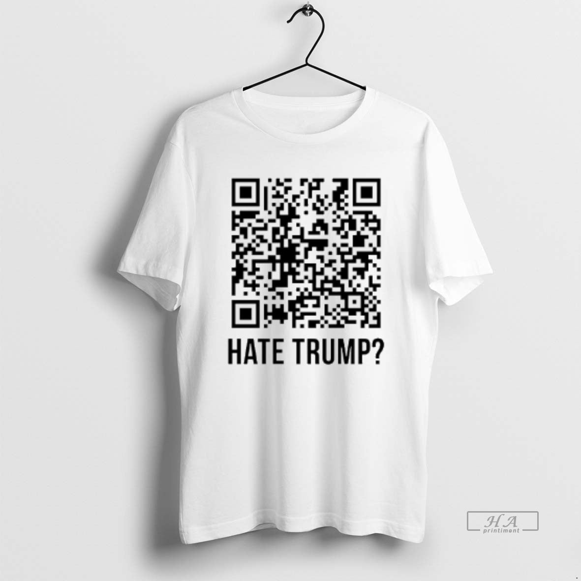 Official Hate Trump Gives Middle Finger Qr Code - clothing by TeeHivey.com