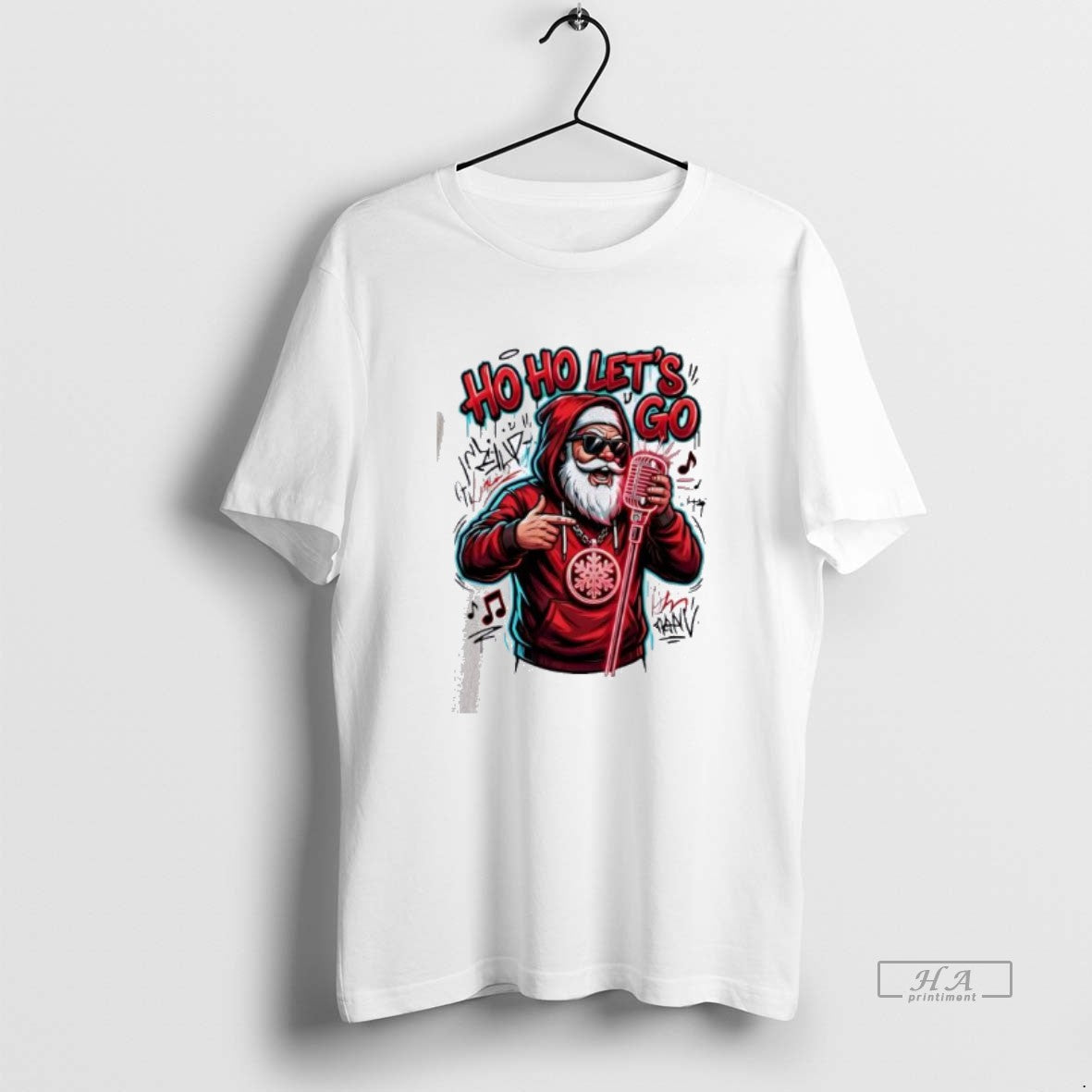 Official Ho Ho Lets Go Hip Hop Santa Christmas - clothing by TeeHivey.com