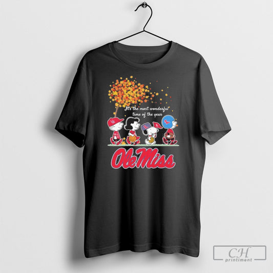 Official Its The Most Wonderful Time Of The Year Ole Miss Peanuts Shirt Sweater Tee