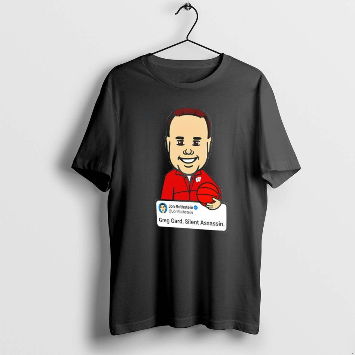 Official Jon Rothstein Cartoon Basketball Greg Gard Silent Assassin - clothing by TeeHivey.com