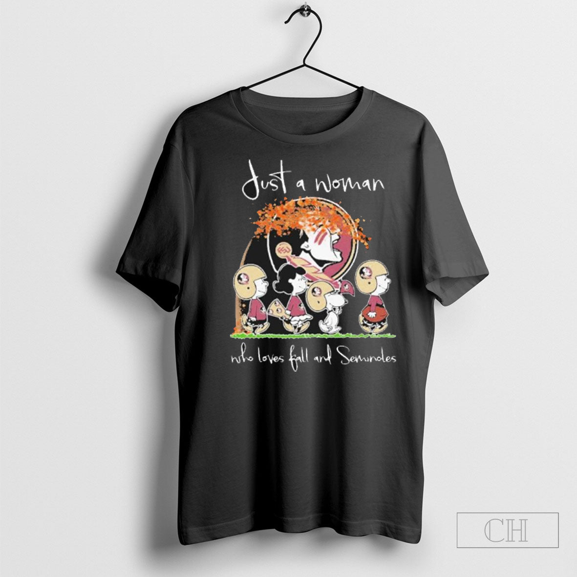 Official Just A Woman Who Loves Fall And Florida State Seminoles X The Peanuts Walking