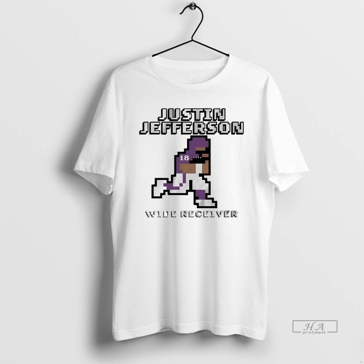 Official Justin Jefferson Wide Receiver Baller Pixel Vikings - clothing by TeeHivey.com