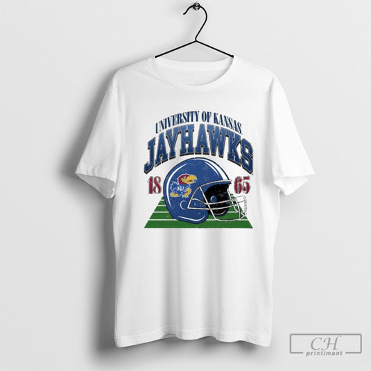 Official Kansas Jayhawks Distressed Football Helmet Shirt Sweater