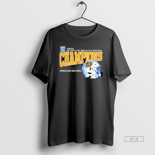Official Kennesaw State Owls Football 2025 Myrtle Beach Bowl Champions Helmet - clothing by TeeHivey.com