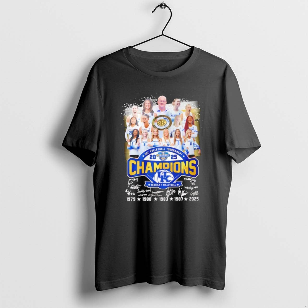 Official Kentucky Volleyball 2025 Sec Volleyball Tournament Champions Signatures - clothing by TeeHivey.com