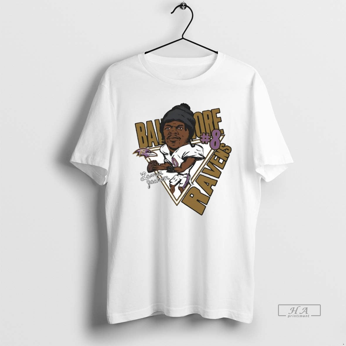 Official Lamar Jackson Big Head Caricature Ravens - clothing by TeeHivey.com