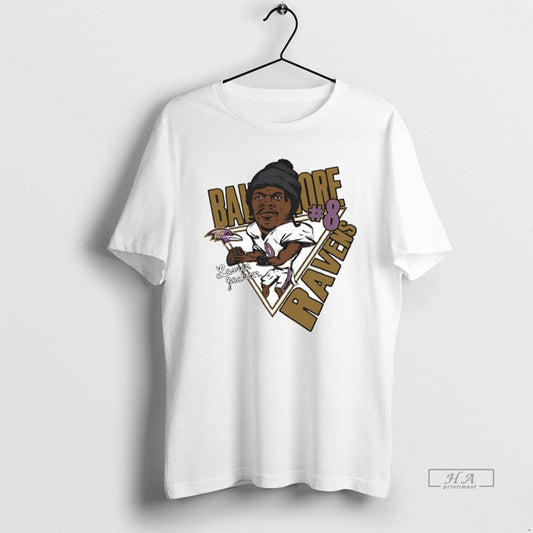 Official Lamar Jackson Big Head Caricature Ravens - clothing by TeeHivey.com