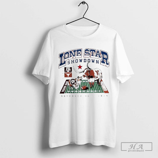 Official Lone Star Showdown Football 2024 Texas Longhorns Vs Texas Am Aggies Matchup - clothing by TeeHivey.com