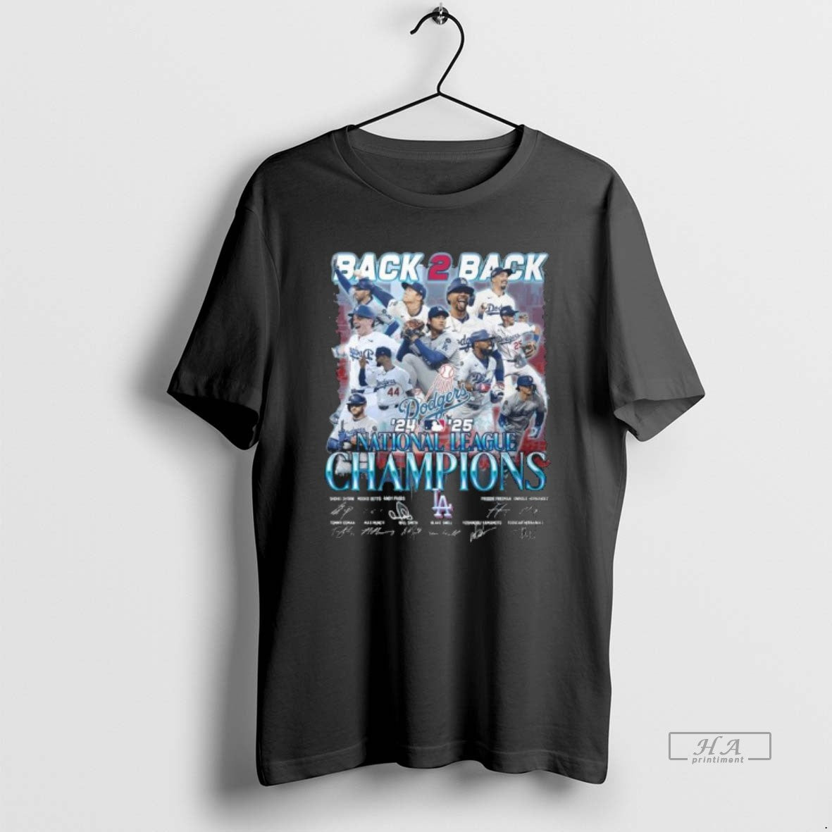Official Los Angeles Dodgers Back 2 Back 2024 2025 National League Champions Signature - clothing by TeeHivey.com