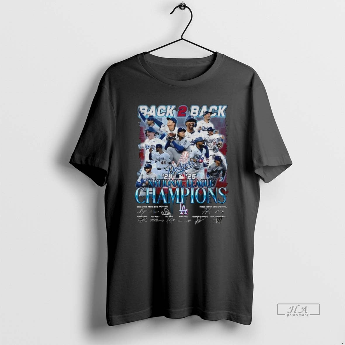 Official Los Angeles Dodgers Back 2 Back 24 25 National League Champions Signatures - clothing by TeeHivey.com