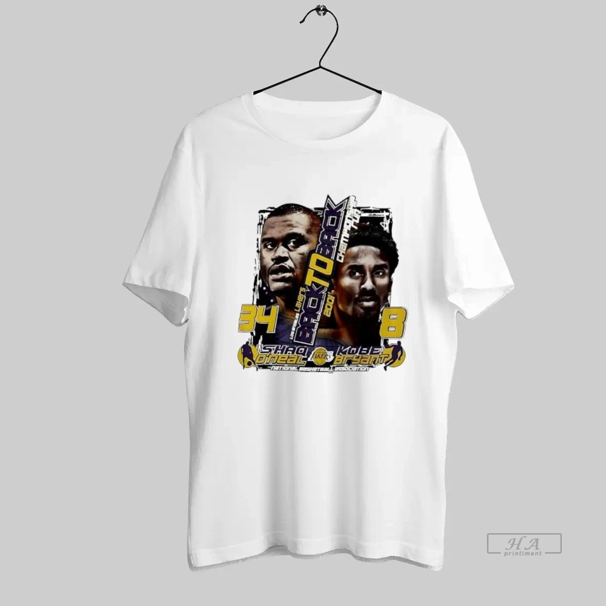 Official Los Angeles Lakers 34 Shaq 8 Kobe Back To Back 2001 Championship - clothing by TeeHivey.com