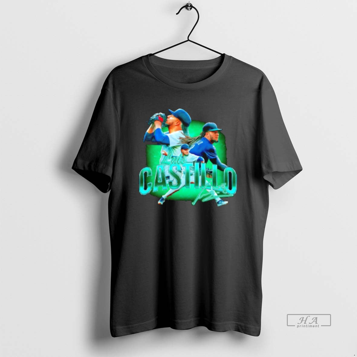 Official Luis Castillo Seattle Mariners Signature Player Collage - clothing by TeeHivey.com